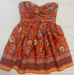 Damen Moor Collective Orange Blumen Ärmellos Minikleid M 100% - Bild 1 von 6