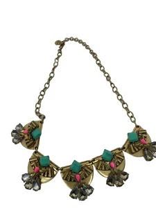 STELLA & DOT ELEGANT DEVINA ART DECO STYLE MULTICOLOR STATEMENT CHOKER NECKLACE - Picture 1 of 10
