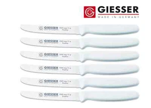 6er Set Giesser Messer Tomatenmesser Brötchenmesser Universalmesser weiß 11cm - Bild 1 von 6