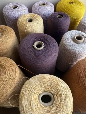 30% linen 70% Cotton #8 Lace Yarn Cone 1/7nm AB Color Unlabeled - Image 1 of 4