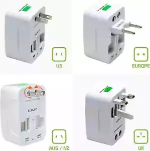 5-PACK 4-in-1 Universal Power Adapter Wall Charger Socket Travel Plug Converter - Picture 1 of 16
