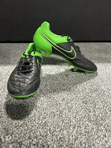 Rare Nike Tiempo Legend V Elite SG Football Boots Size Uk 7.5 Black Green Elite - Picture 1 of 7