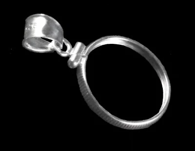 Coin Bezel Mount U.S. CENT Penny Reeded Edge Sterling Silver Soldered Bail NEW - Image 1 of 2