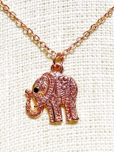 Halskette Rosegold Boho Tier Elefant Anhänger Frau - Bild 1 von 8