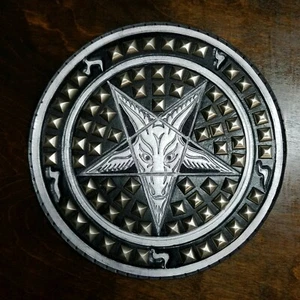 BAPHOMET SIGIL NIETEN ECHTLEDER RÜCKENAUFNÄHER - Bild 1 von 6