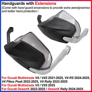 For Ducati DesertX, Multistrada V2 S/V4 S ABS Plastic Handguards with Extensions - Picture 1 of 19