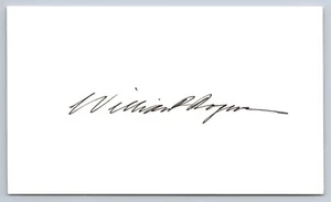 William Rogers Signed Index Card - Politics - Pres Eisenhower Attorney General - Picture 1 of 2