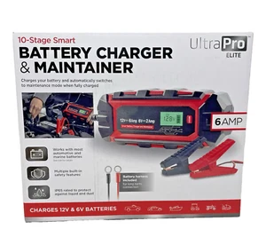 UltraPro Elite Smart Battery Charger & Maintainer - 12V 6A - 6V 2A - 100W 150Ah - Picture 1 of 9