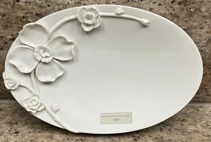 RAYMOND WAITES WHITE FLOWERS FLORAL SOAP DISH - Picture 1 of 1