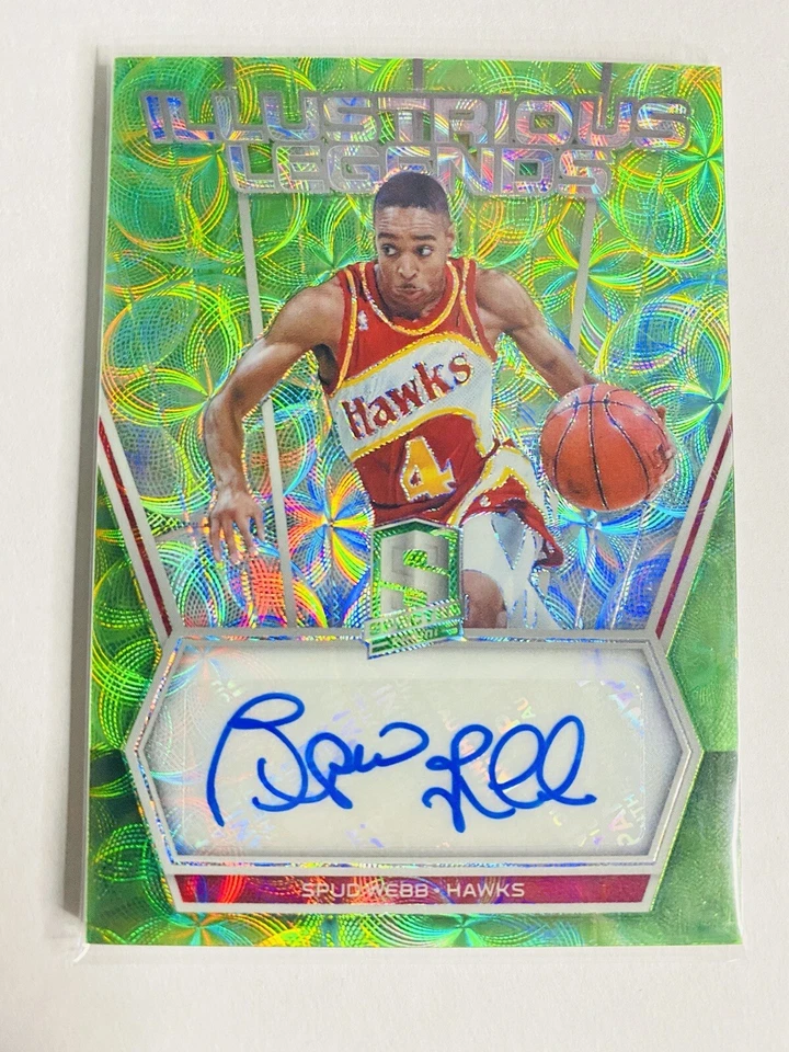 2017-18 Spectra Spud Webb Autograph Green Prizm 10/25 Illustrious Legends - Image 1 of 3