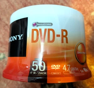 Sony DVD-R 50er Pack 120 Minuten 4,7 GB 16x Blank Media Disc - Brandneu & Versiegelt - Bild 1 von 2