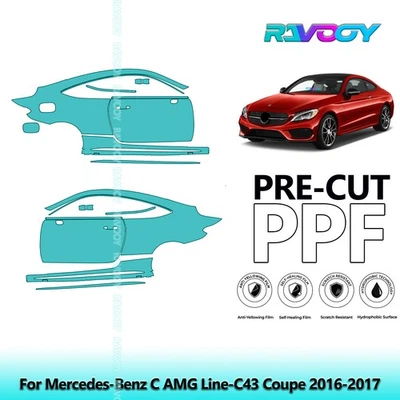 Kit de protección de pintura precortada PPF para Mercedes-Benz C AMG Line-C43 cupé 2016-2017 Foto 1 de 4