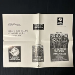 GHOSTBUSTERS Original 1985 Re-release UNCUT Ad Slick (8-19-85) - RARE! - Picture 1 of 8