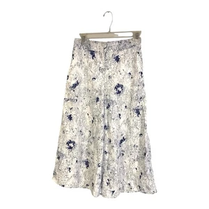 COS Cotton Wide Leg Culotte Cropped Trouser Hose weiß/blau Damen 4 - Bild 1 von 6