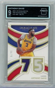 2021-22 Immaculate Collection Anthony Davis 75th Anniversary Relic ARENA Club 9 - Bild 1 von 2