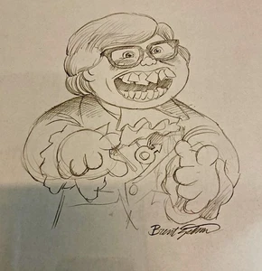 1/1 GPK AUSTIN POWERS PENCIL ROUGH ART! Garbage Pail Kids 2020 35th Anniversary! - Picture 1 of 2