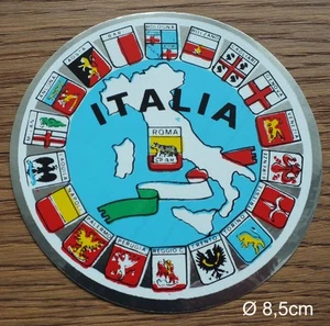 Pegatina pegatina Italia ciudad escudo Roma Florencia Nápoles Venecia Milán Turín - Imagen 1 de 1