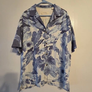 Tommy Bahama Men’s M Blue Floral Camp Shirt 100% Silk Short Sleeve Hawaiian - Picture 1 of 8