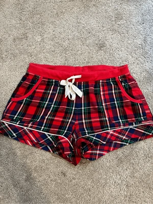 Vintage 00s Victorias Secret Plaid Red Shorts SMALL - Imagem 1 de 4