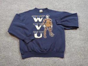 West Virginia Mountaineers Sweatshirt Mens XL Blue WVU Vintage Tultex 90s Logo - Picture 1 of 11