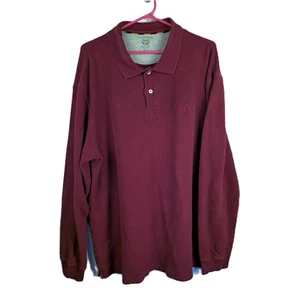 Club Room Herren Polo XXL Langarm weinrot Macy's 100% Baumwolle 2XL - Bild 1 von 5