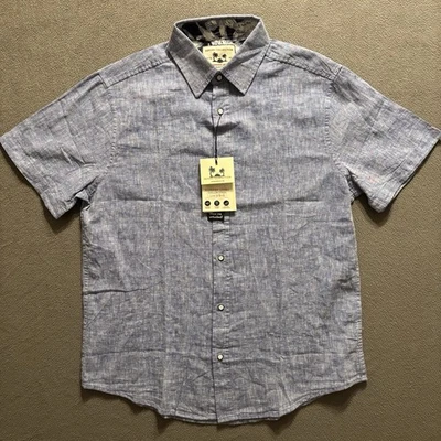 Report Collection Summer Linen Collection Shirt Mens M Chambray Short Sleeve NWT - Image 1 of 4