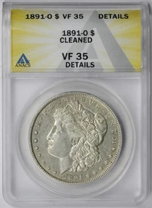1891-O Morgan Dollar $1 VF 35 Details Cleaned ANACS - Picture 1 of 4