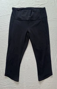 Lululemon Women’s Black Crop Mesh Leggings Size 12 - Picture 1 of 7
