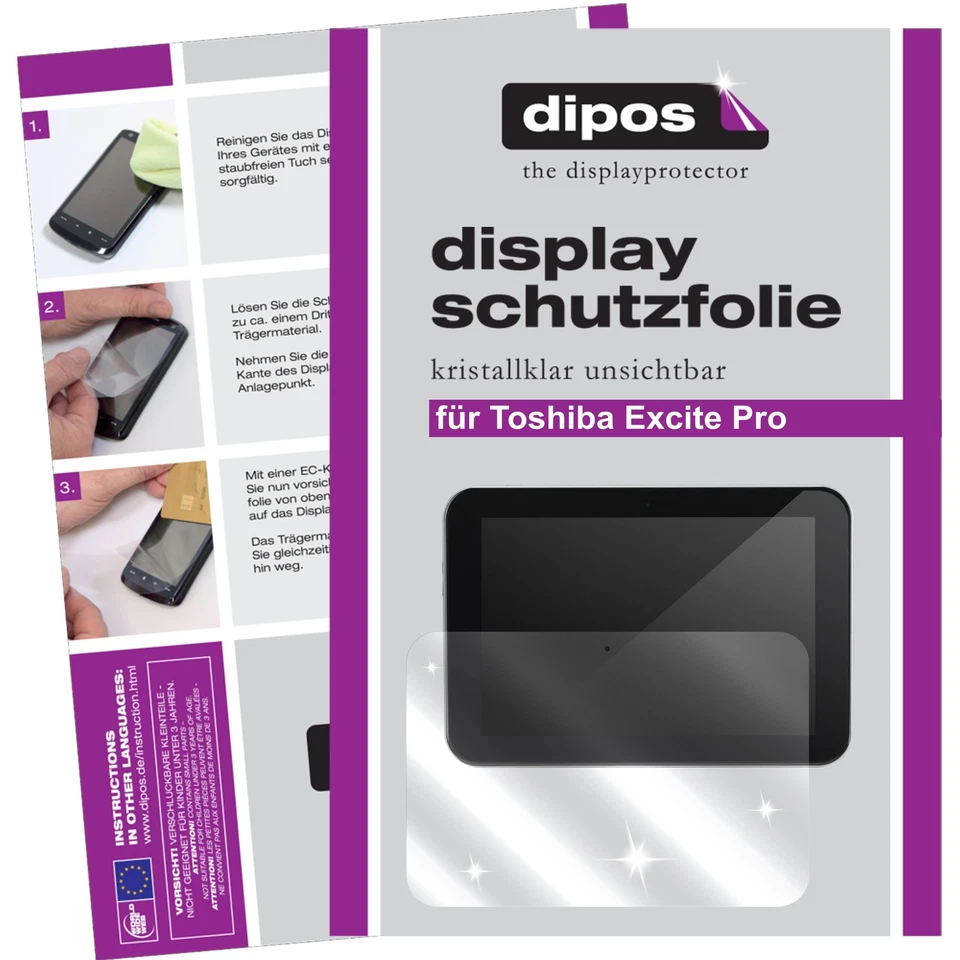 2x dipos Screen Protector for Toshiba Excite Pro Tablet protection crystal clear - Image 1 of 3