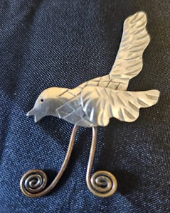 Vintage signierte J Alexander Vogel Brosche Silber & Kupfer Volkskunst gemischt Metall Anstecknadel - Bild 1 von 5