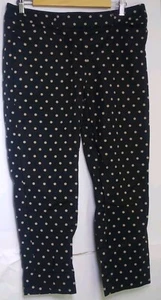 White House Black Market womens pants 12R slim ankle polka dot mid rise 36x25 - Picture 1 of 7