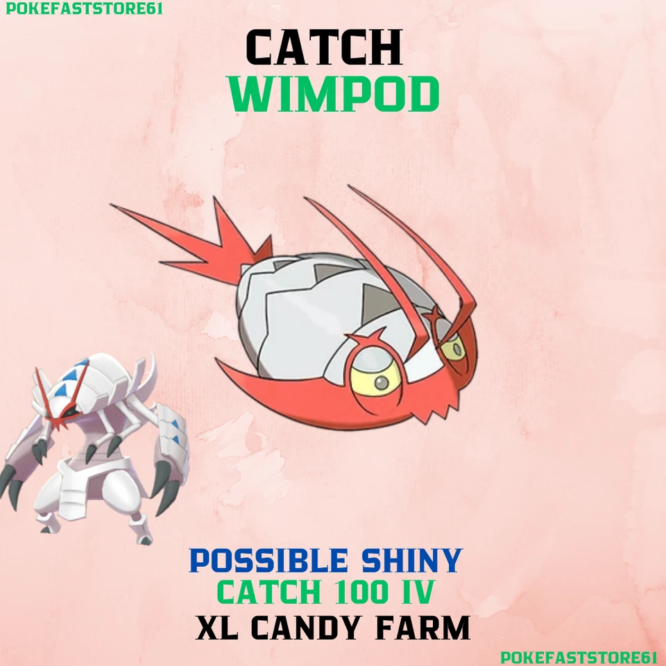 Wimpod Pokemon Go✨100 iv Catch✨Great-Ultra Rank 1-10✨XL Candy Farm✨Golisopod - Image 1 of 1