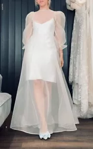 Charming Women White Organza Bridal Dress Bridesmaid Evening Formal Elegant Gown - Picture 1 of 3