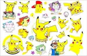 Pikachu Pokemon Pokeball Logo Icons Temporäres Fake Tattoo - Bild 1 von 2