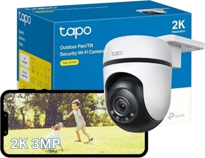 Tapo C510W 2K Outdoor Pan/Tilt Security Camera, 360°Visual Coverage, IP65 Wifi C - Image 1 of 4
