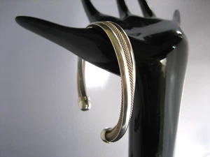 Vintage Hand Made Silver Tone Twist Mesh Cuff Bracelet Bangle - Bild 1 von 11