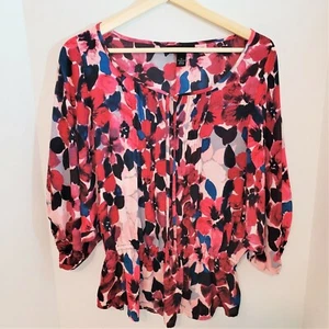 ALFANI Women's Floral Print Batwing Blouse SZ 10 - Picture 1 of 5