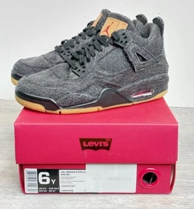 Nike Air Jordan 4 Retro LEVI'S Denim Talla 6Y 6 Jóvenes Mujeres NUEVO EN CAJA Probado - Imagen 1 de 20