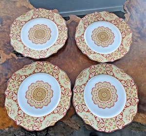 222 Fifth Lyria Saffron Dinner Plates Boho 10.25"  Set Of 4 - Picture 1 of 12