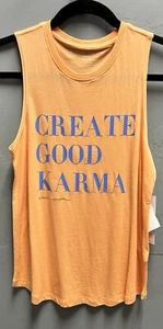 $48 Nuevo con etiquetas Marca Gangster Espiritual Naranja Sólido Crea Buen Karma Muscular Tanque - Imagen 1 de 3