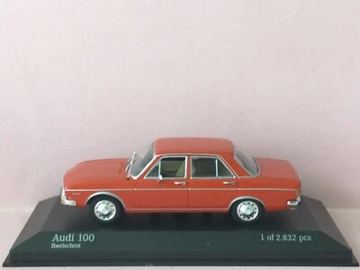 Minichamps 1:43 Audi 100 Red 1969-75 Modell Nr: 400019100 - Immagine 1 di 4