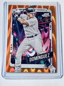 2024 Topps Chrome Cosmic Jasson Dominguez RC Orange Galactic /25 NY Yankees - Picture 1 of 2