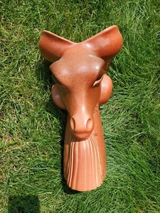VTG FRANK ENGLE STUDIO Ram Vase Noted Artist Newburgh Indiana 13" MCM - Picture 1 of 11