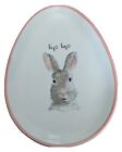 Rae Dunn Easter Egg Shaped Bunny Rabbit Plate Words "Hip Hop" Pink By Magenta.