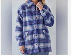 Neu mit Etikett Wrangler Oversized Westernjacke lila/blau Kombi XS Wollmischung - Bild 1 von 8