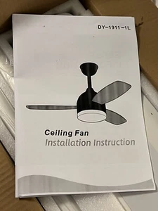 New In Box 3-Blade White Ceiling Fan with Light + Remote Control Reversible - Picture 1 of 6