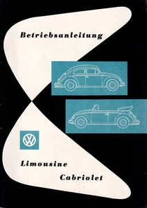 VW BEETLE Limousine-Cabriolet ~ 1957 Owner Operating MANUAL Handbook ~ GERMAN - Picture 1 of 7