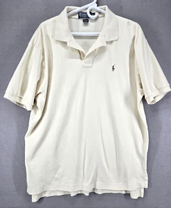 Polo By Ralph Lauren Men’s Polo Shirt W/Side Slits & Logo, Cream Color, Size XL - Picture 1 of 7