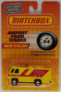 Camión de bomberos Matchbox aeropuerto espuma licitación de choque amarillo escala 1:124 sin usar sin usar c.1987 - Imagen 1 de 2
