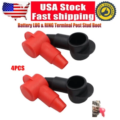 4x Alternator Starter Terminal Post Boot Cover Red Black For Wire,Terminal Cover - Image 1 of 4